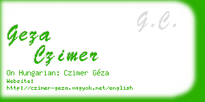 geza czimer business card